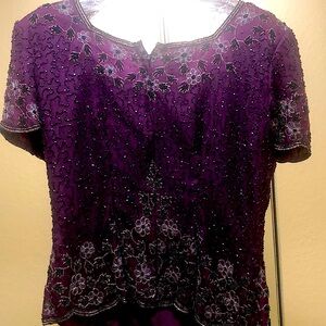 Stenay woman sequin top. M size. Color Purple. 100% Silk Pre-owned. Like new.